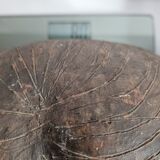 Set of 3 decorative women's heads in red terracotta