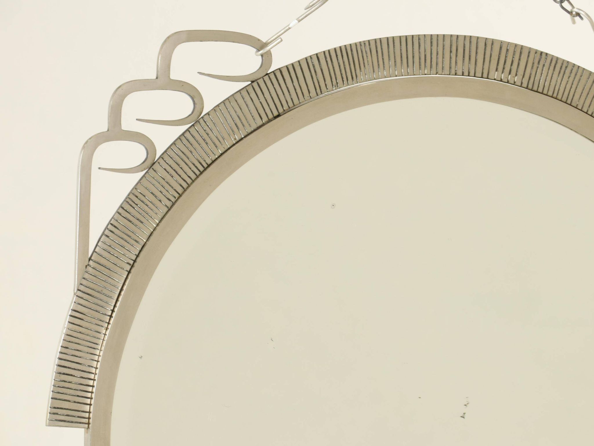 Art Deco Mirror With Hand-Forged Iron Frame, Belgium, 1920s