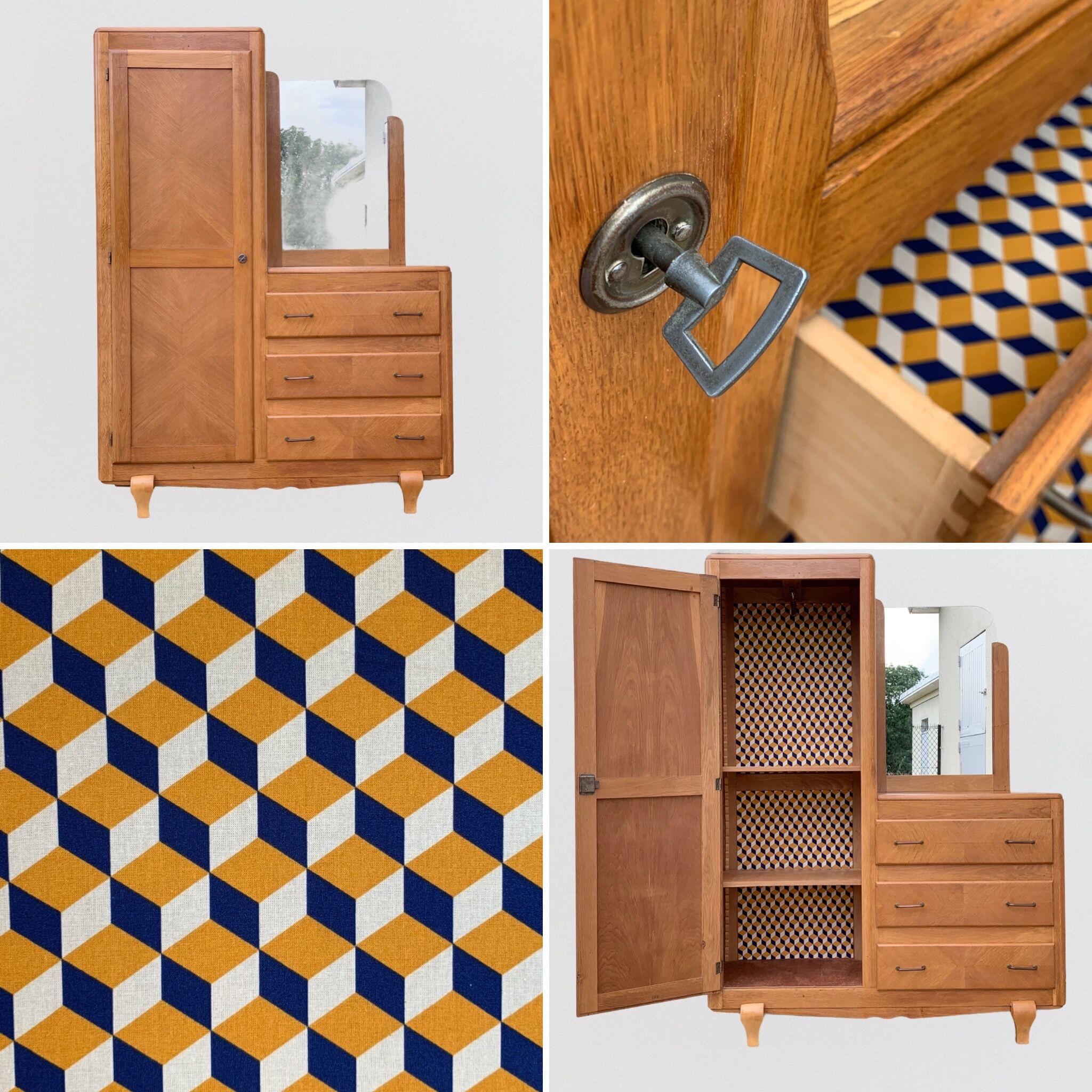 Asymmetrical vintage wardrobe 1950