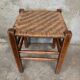 Antique Perriand style rattan cane stool