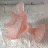 Small pink glass bowl on shabby foot, empty pocket