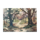 Tableau aquarelles signée Christen "Chemin en sous bois" XIX° siècle