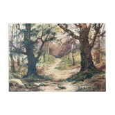 Watercolour painting signed Christen "Path in the Underwood" 19th century