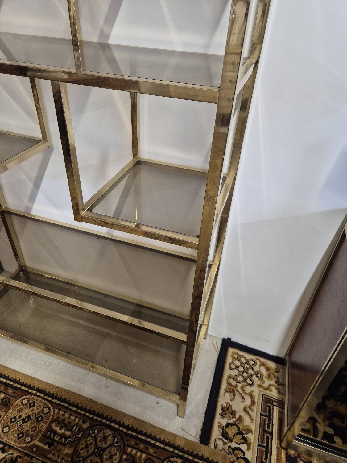 Vintage 1970s golden designer shelf