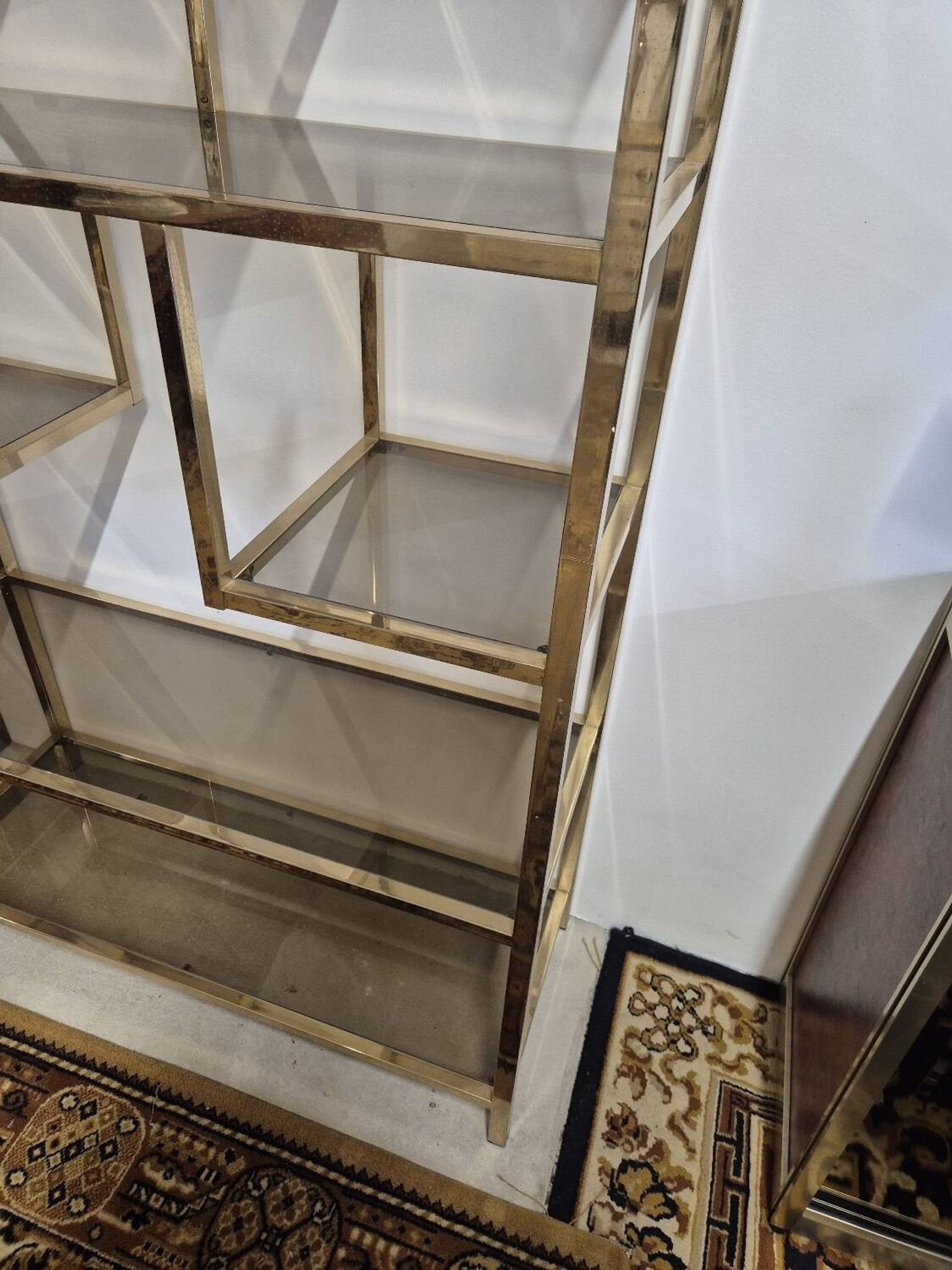 Vintage 1970s golden designer shelf