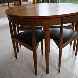 Danish Scandinavian table and chairs by Hans Olsen for Frem Røjle 1960