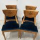 Set of four 20th-century Charles X style maple wood chairs
