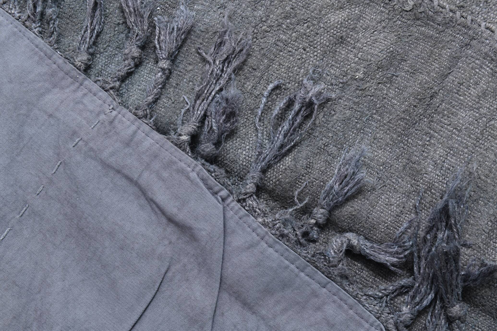 5x7 Shades Of Gray Vintage Kilim Rug, 156x231Cm