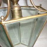 Brass lantern with 6 beveled glasses