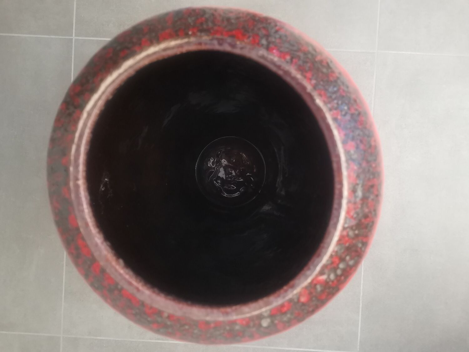 Vintage Scheurich Fat Lava vase | West Germany | Orange Black Zi