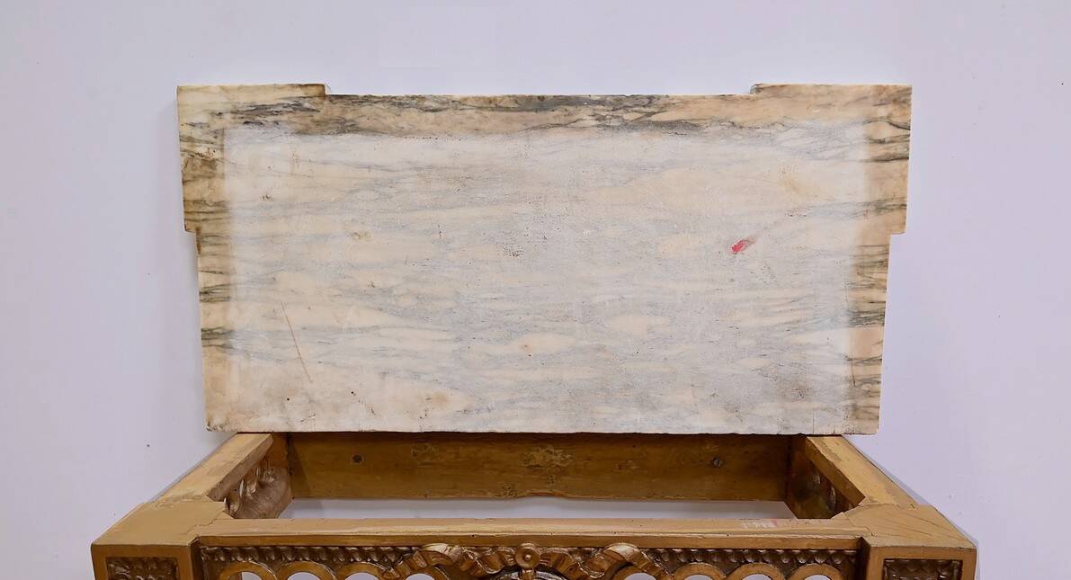 Small Carved Wood Wall Console, Louis XVI style, Napoleon III period – Mid-19th century