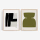 Pair of giclee prints, abstract wall art set of two