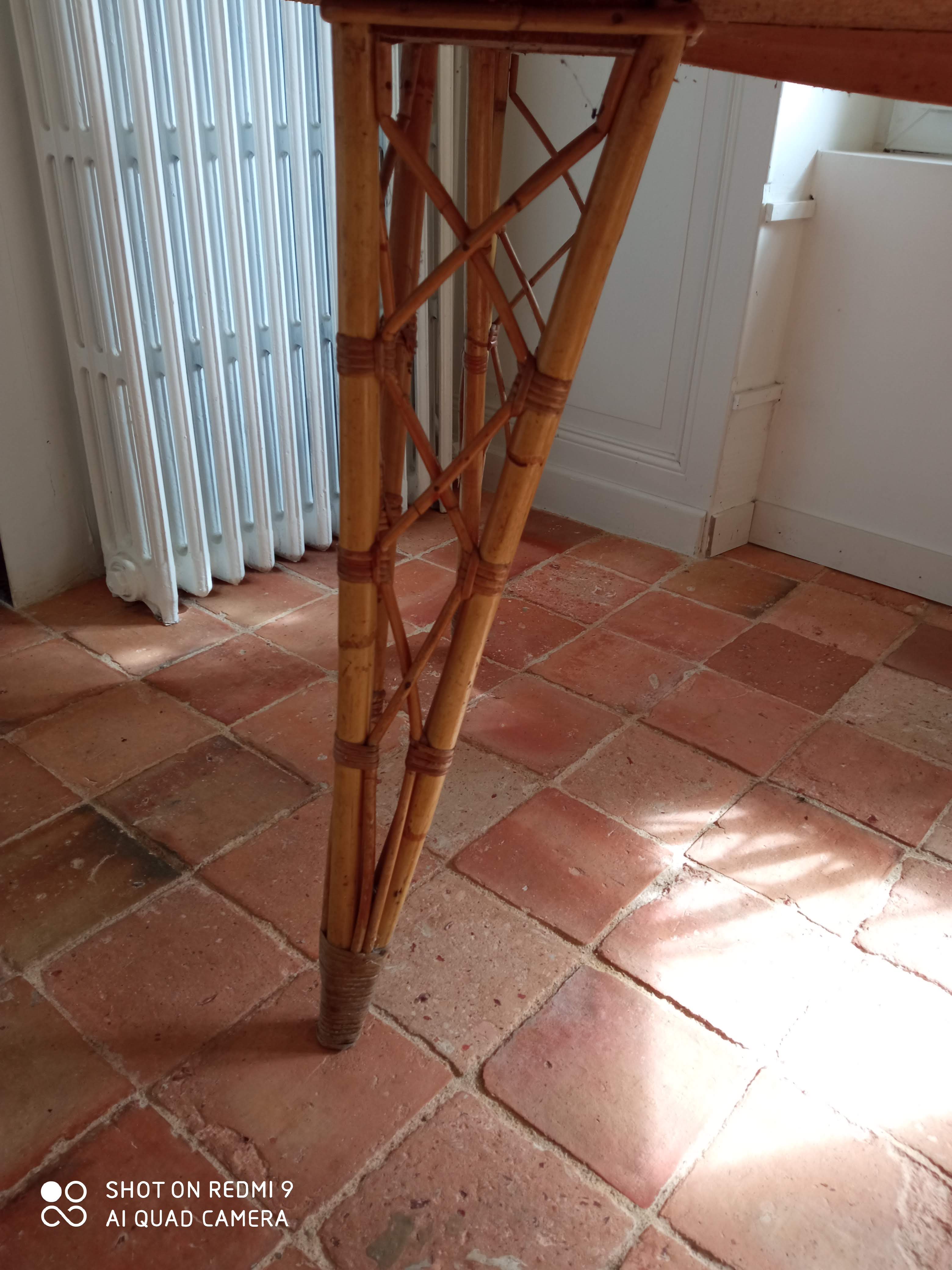 Vintage rattan dining table