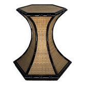 Table d'appoint en rotin et bambou de style Régence en palmier côtier, France, années 1970