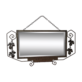 Art Deco mirror in chiseled wrought iron