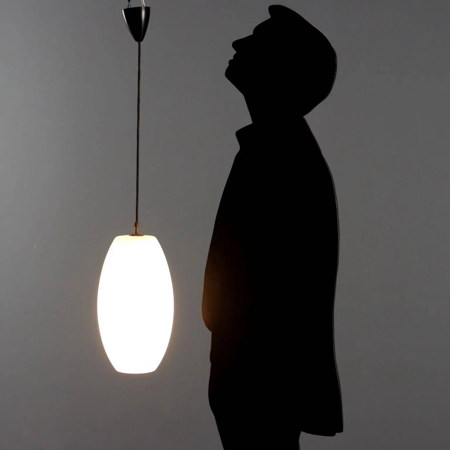 Vintage glass ceiling light, design, Italy, 1960s