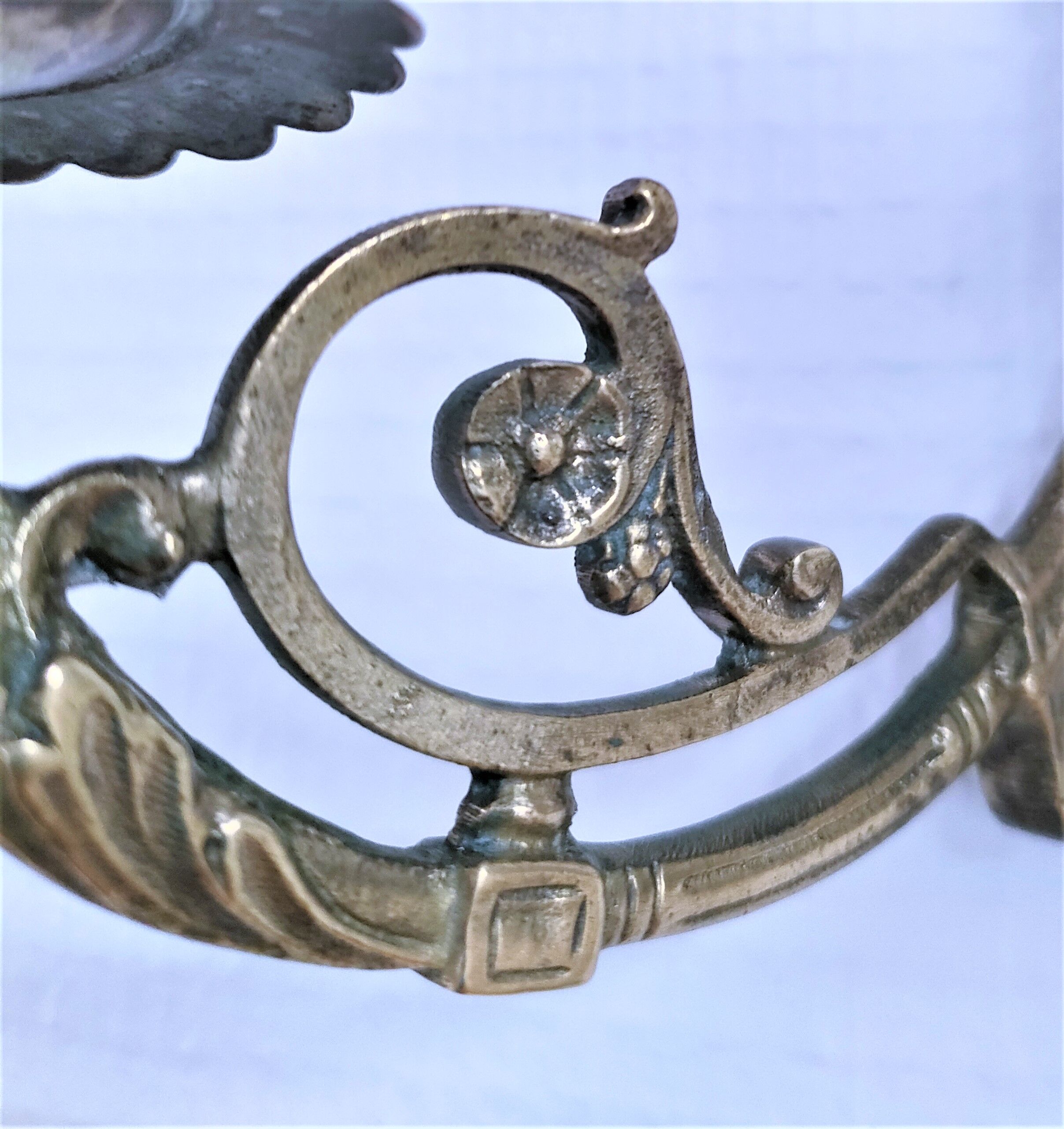 Patinated bronze chandelier mirror early twentieth century