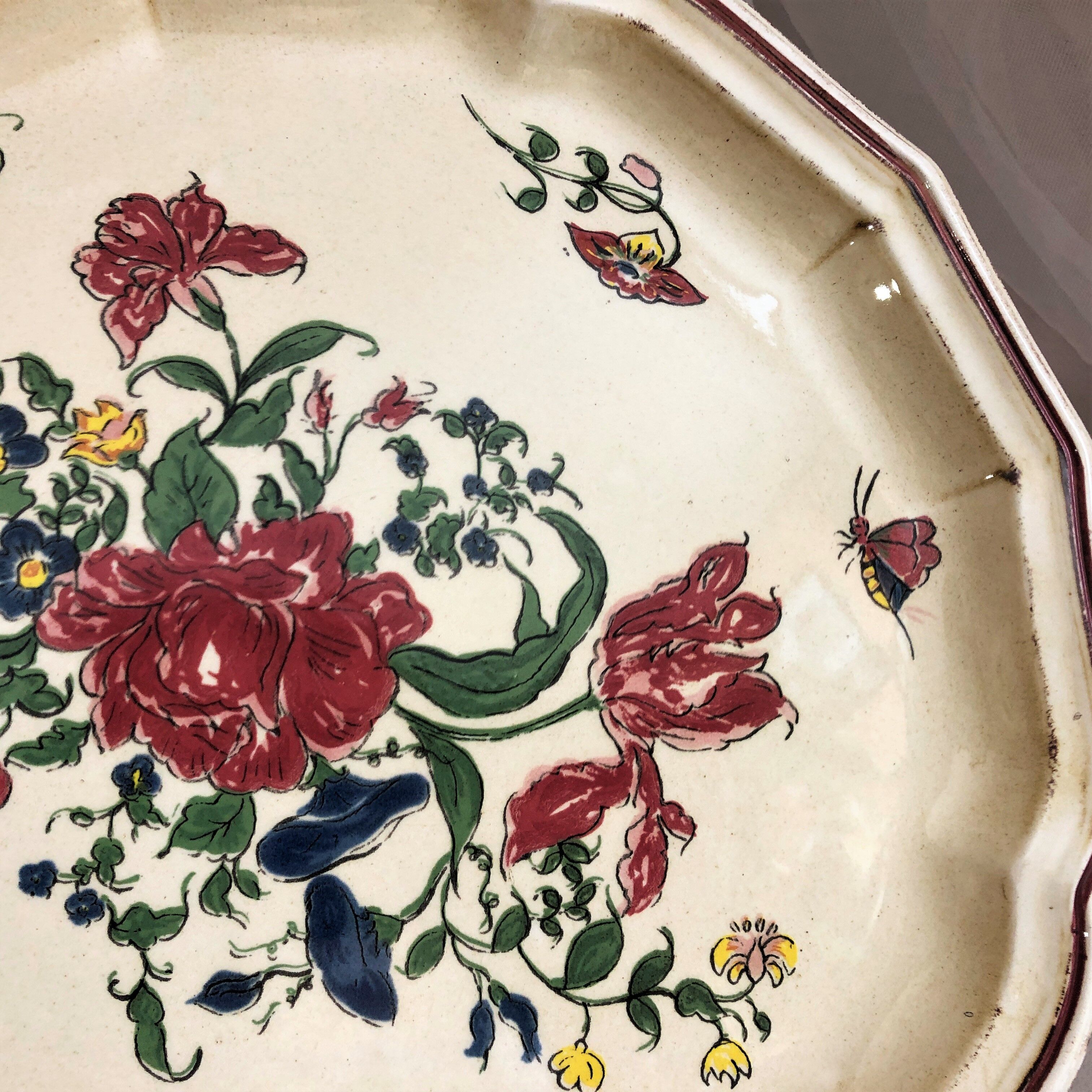 Decorative plate earthenware of Salins France decoration Strasbourg