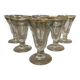 6 old bistrot glasses trumpeurs la rochere very thick with gilded edge