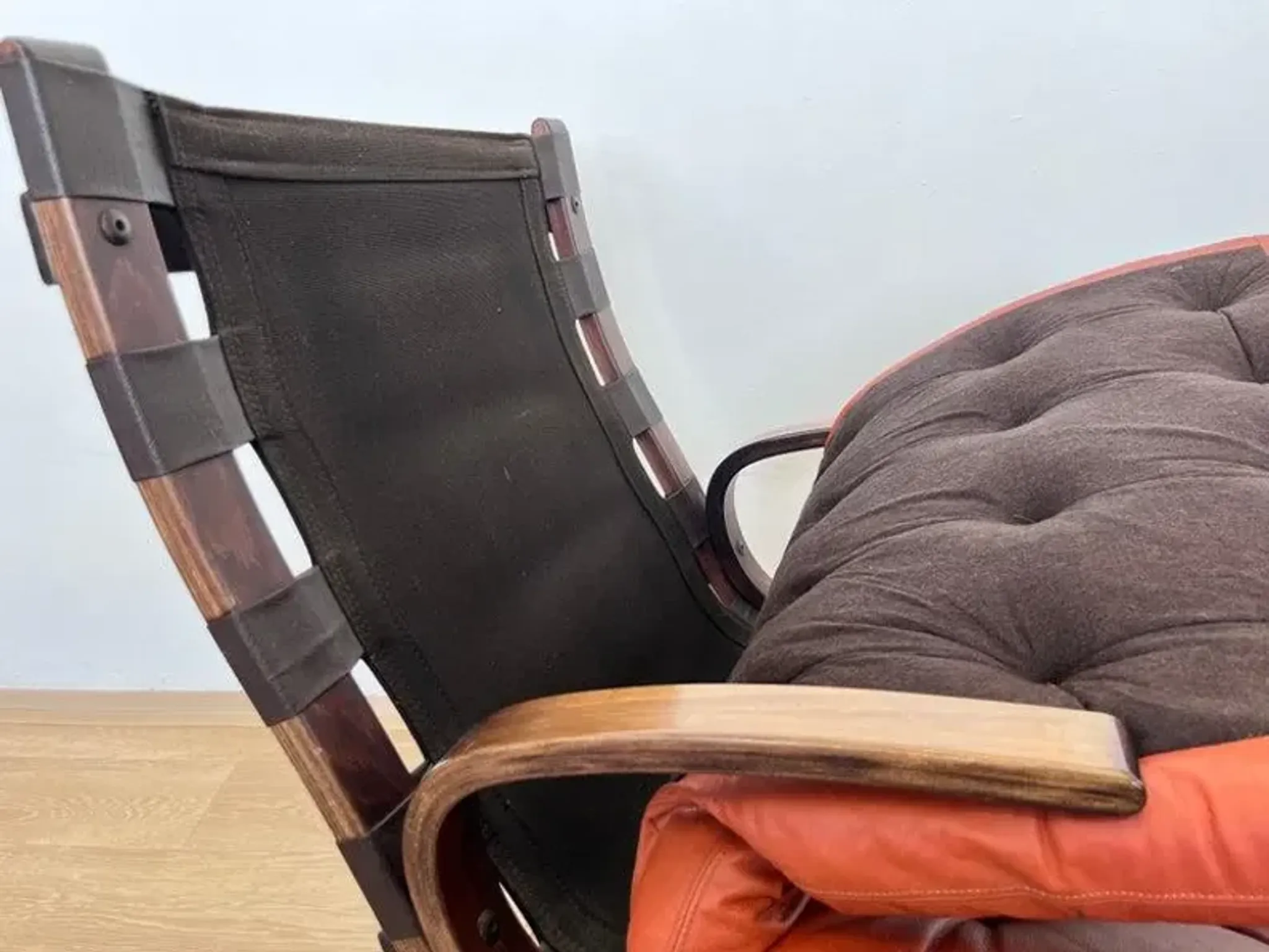1970s Design mid century Danish Bentwood and leather Armchair by Farstrup