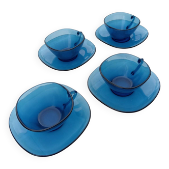 Tasses Vintage verre fumé