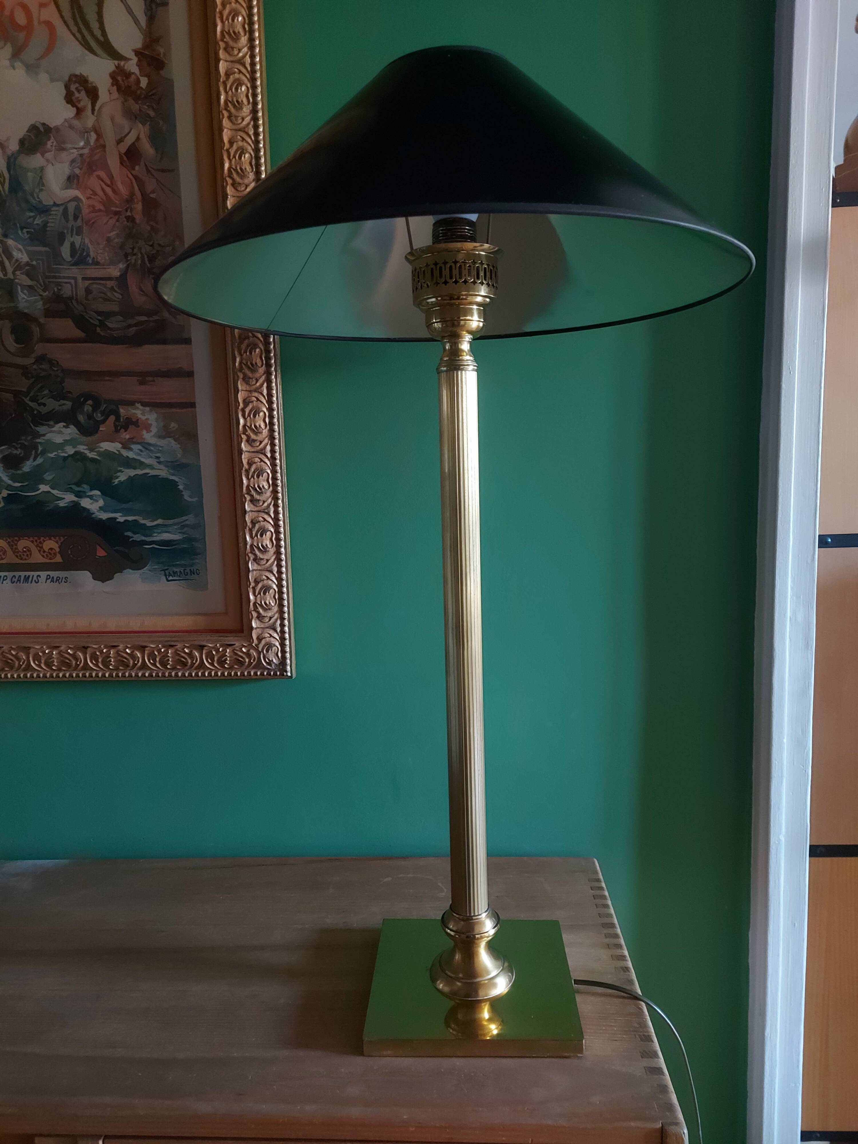 Large golden brass lamp neo classic style