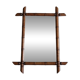 Miroir mural Napoléon III en bois tourné façon bambou XIXe siècle, 49x65 cm
