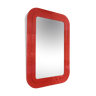 Vintage Italian red plastic mirror, by Anna Castelli Ferrieri for Kartell, 1960s