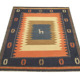 Vintage persian handwoven wool qashqai rug- 140x144cm
