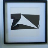 Tableau Vintage Art Optique - Victor Vasarely - Frame 40x40cm