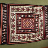 Vintage ethnic Margoum rectangular rug with patterns, 1970s.