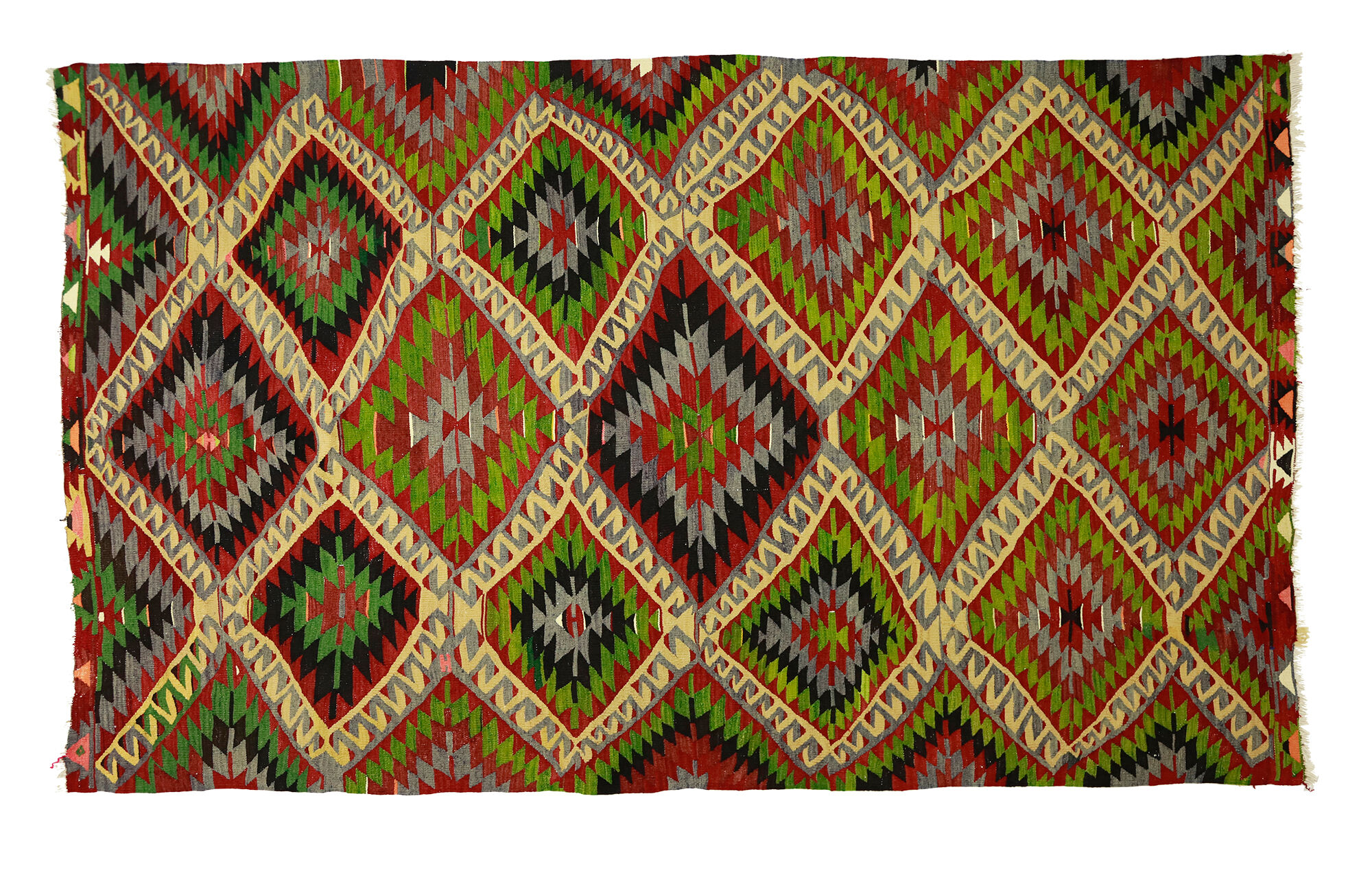 Anatolian handmade kilim rug 290 cm x 178 cm