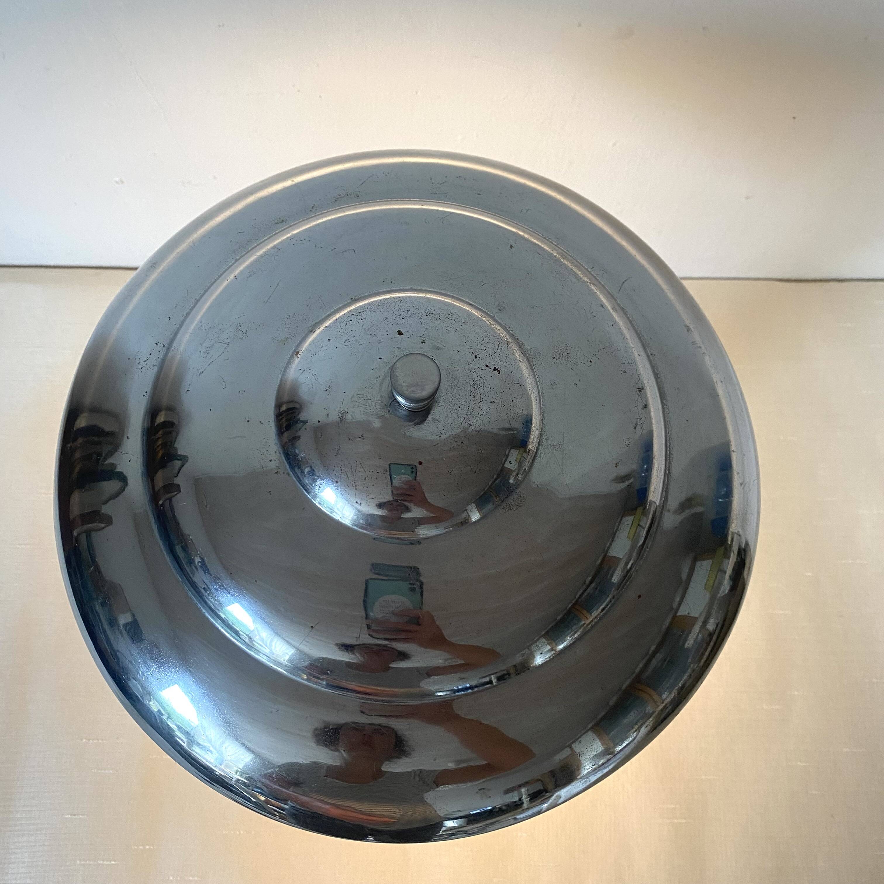 Lampe champignon art déco en bakélite et chrome