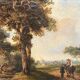 Old painting "The Mill". Oil on canvas.