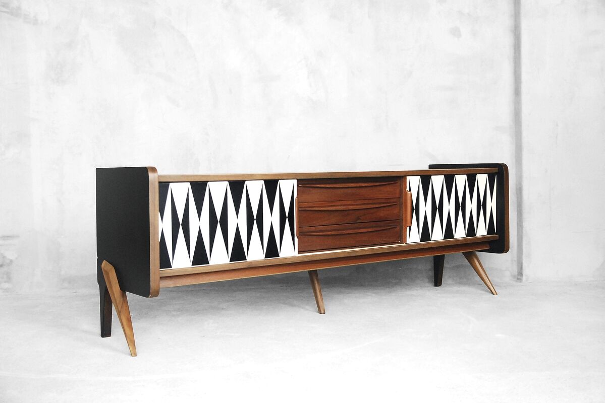 Norwegian teak vintage sideboard with pattern 1960 s