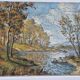 Huile sur toile, Reflets sur l'étang