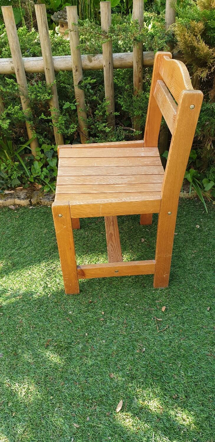 Vintage pine chair armchair from the 70s