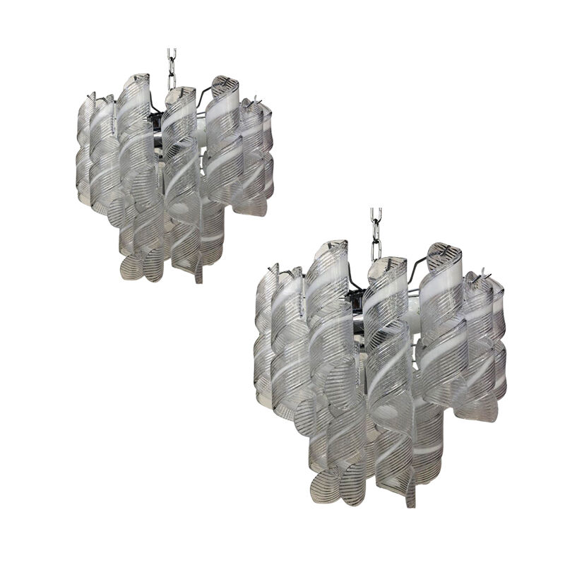 Murano Glass Sputnik Mazzega Style Ludelier, set of 2 or a pair of chandeliers