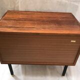 Commode 3 tiroirs laquée placage palissandre