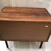 Lacquered 3-drawer chest with rosewood veneer.