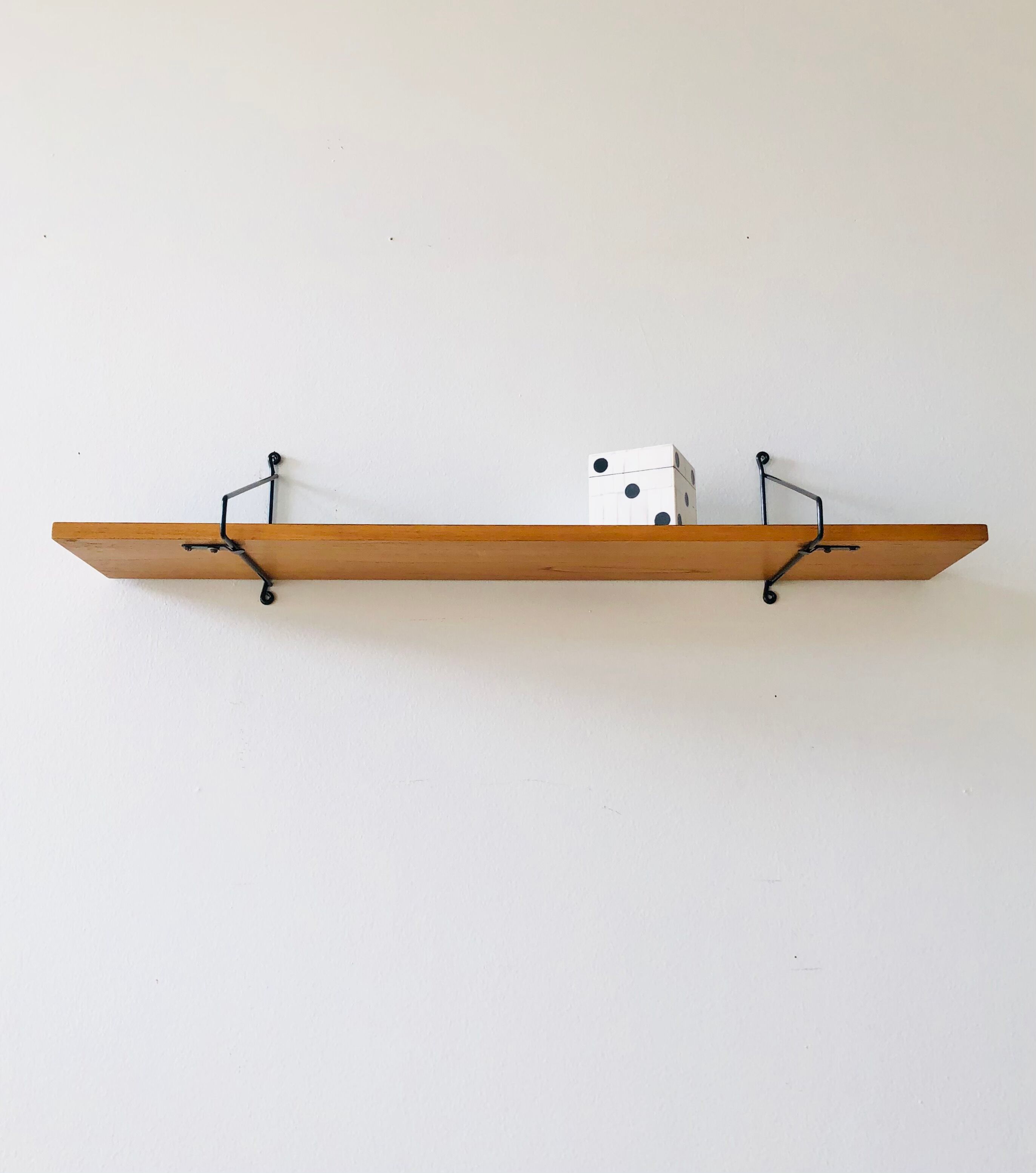 Wall shelf L82cm metal and wood