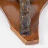 Chaise de paquebot en chêne teinté noir du 19e siècle