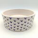 Ceramic bowl with small blue hearts and lead-free paint