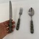 Stainless Steel Set of Knife Fork and Spoon Edwin Blyde & Co, 1950s