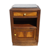 Art Deco bedside in solid walnut and walnut bramble, 1930's
