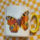 Four mugs decorated with Villeroy and Boch butterflies