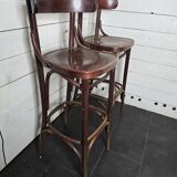 Paire de tabourets de bar à dossier
