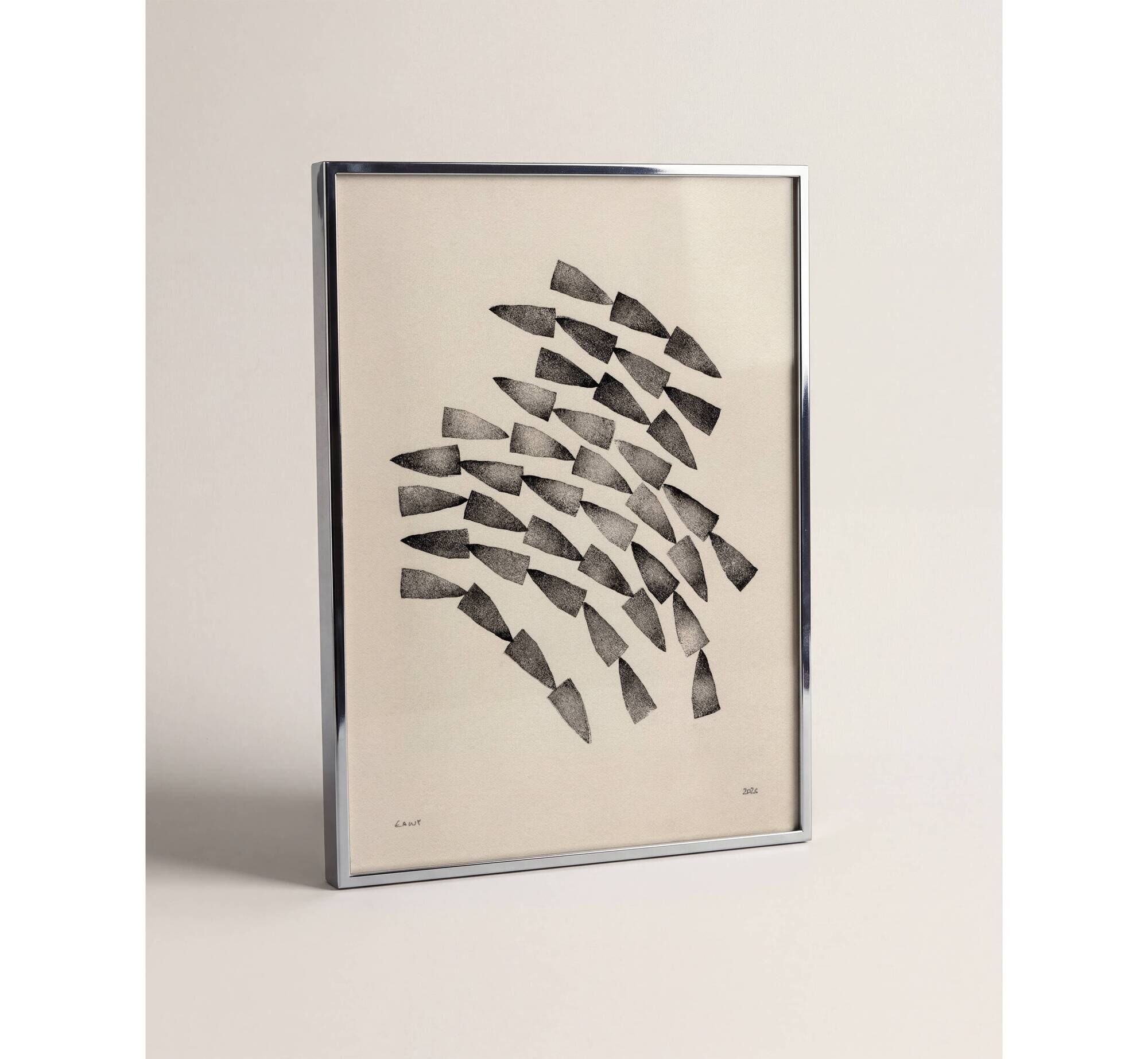 Abstract black composition 50x70 after a painting by Eawy