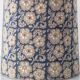 Blue and white porcelain table lamp by Lladró with floral shade in new silk.