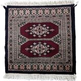 Tapis vintage ouzbek Bukhara fait main en laine – 55 x 65 cm – Années 1970